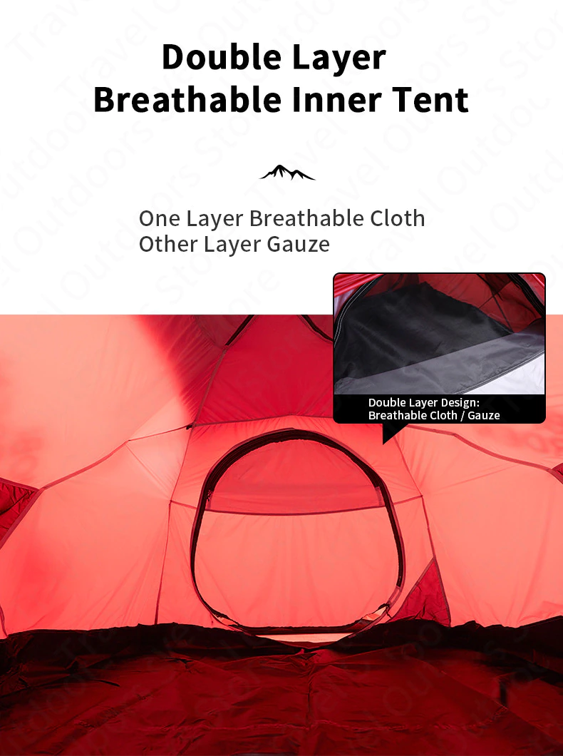 Cheap Goat Tents MOBI GARDEN High Altitude Snowproof Tent 50D Polyester DAC Pole Thickening Snowproof Professional Tent 2 3 Person Camping Tent Tents 